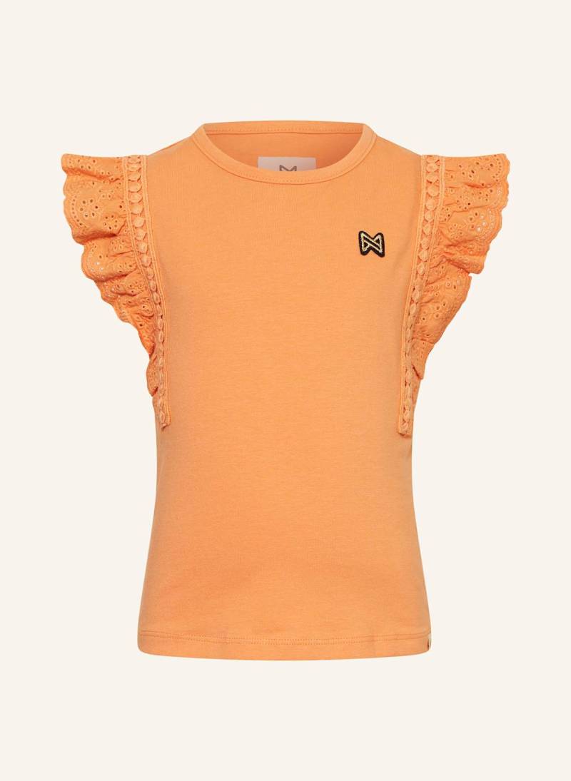 Koko Noko T-Shirt Mit Lochstickereien orange von Koko Noko