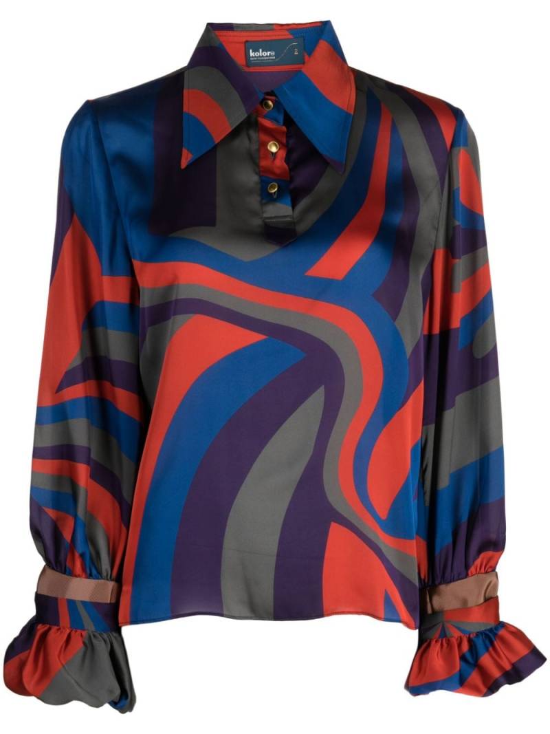 Kolor abstract-pattern long-sleeve blouse - Multicolour von Kolor