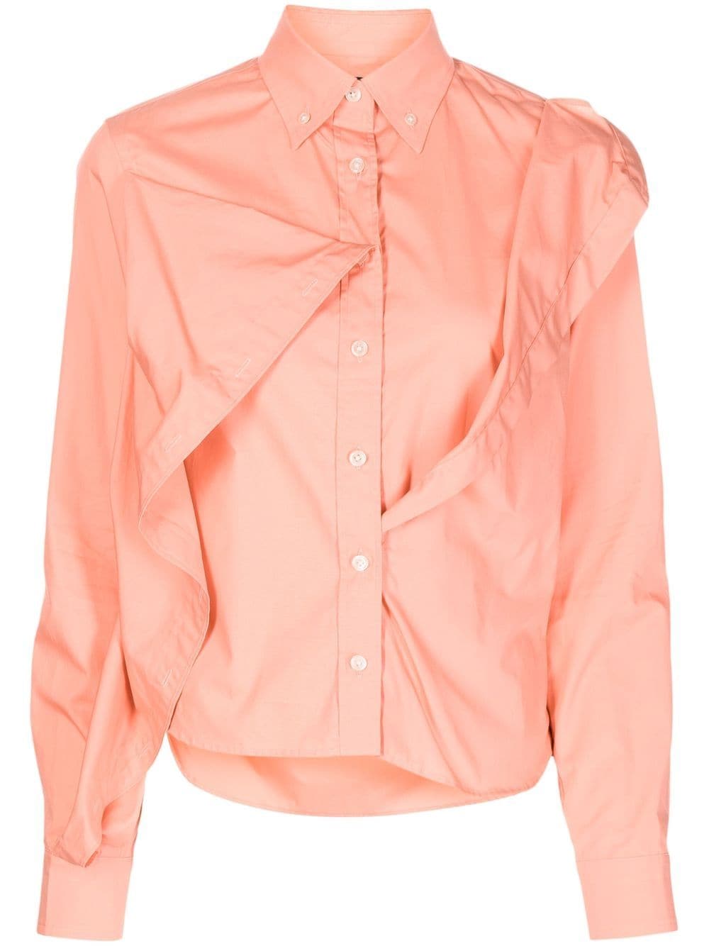 Kolor asymmetric-detail long-sleeve shirt - Pink von Kolor