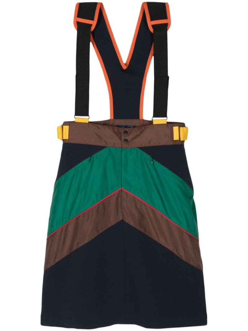 Kolor colour-block dungaree dress - Brown von Kolor