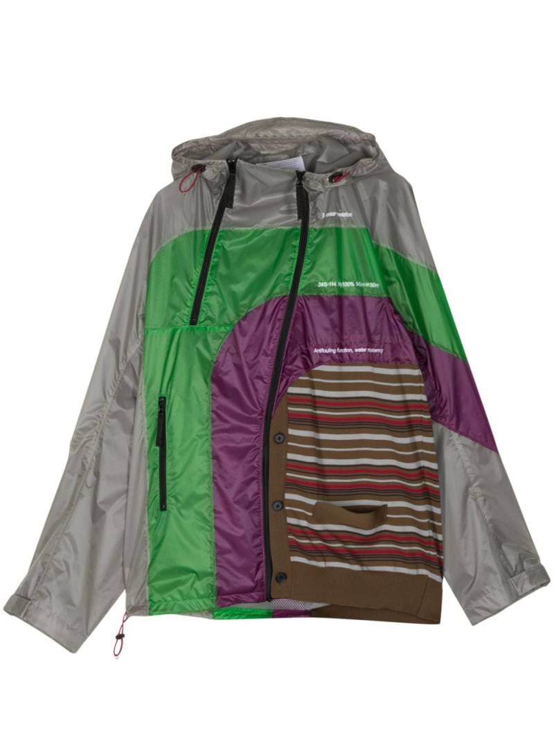 Kolor colour-block hooded raincoat - Grey von Kolor