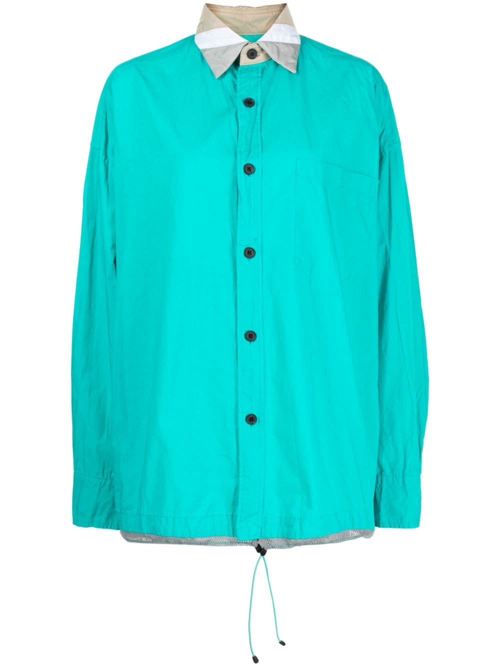 Kolor contrast-collar cotton shirt - Green von Kolor