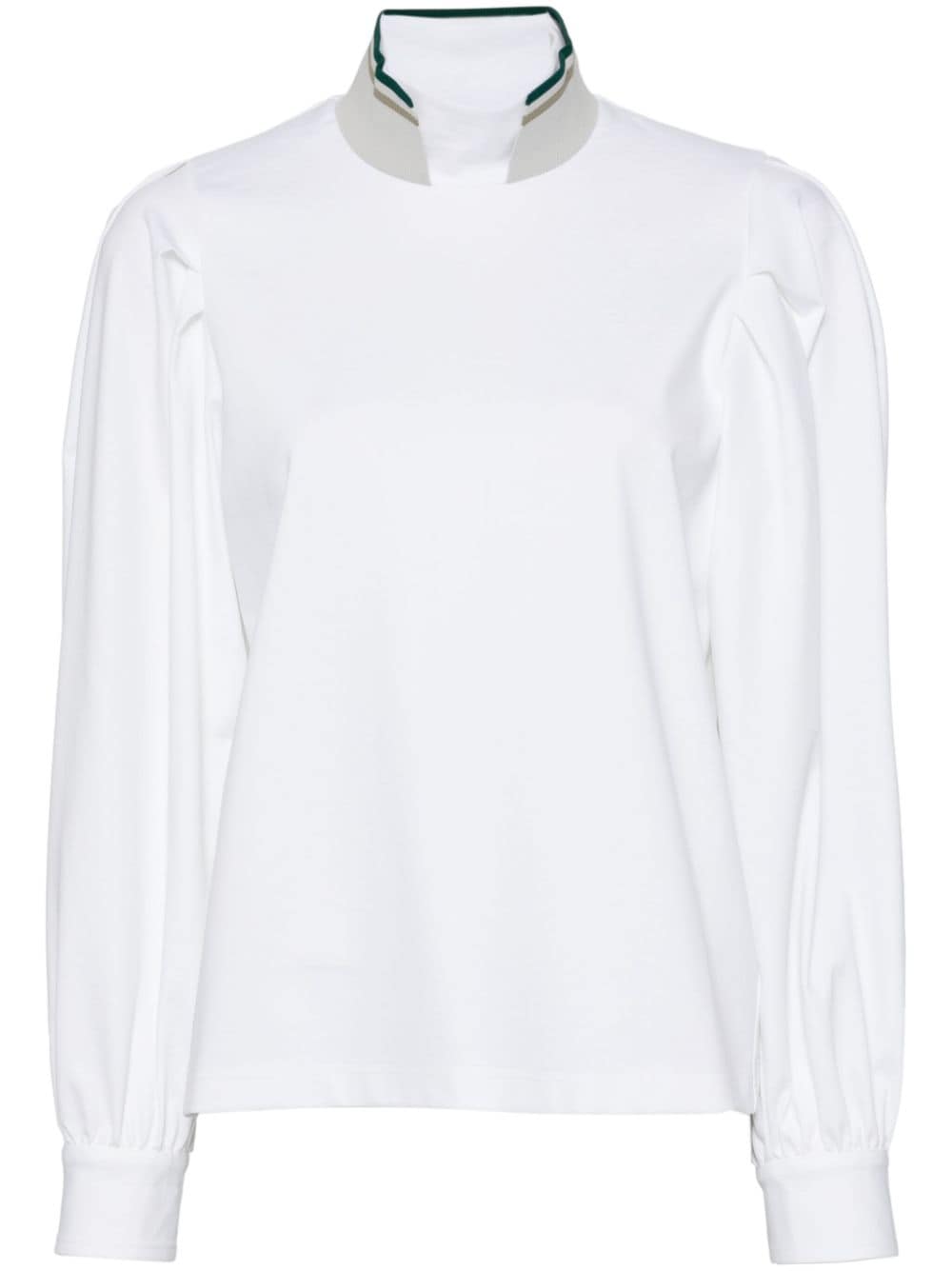 Kolor contrast collar mock neck blouse - White von Kolor