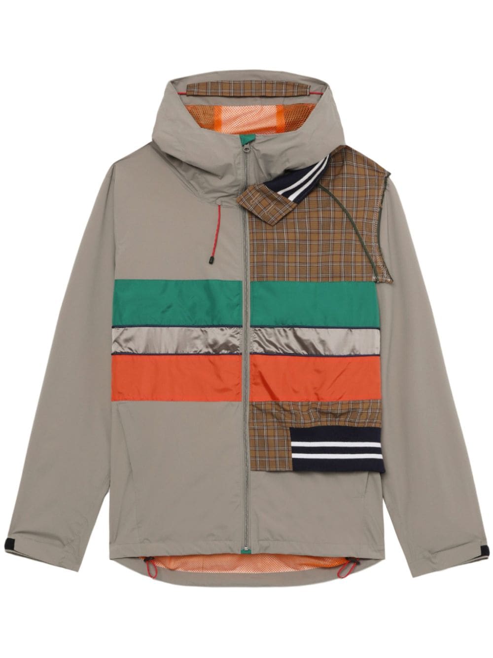 Kolor contrasting-panel hooded jacket - Green von Kolor