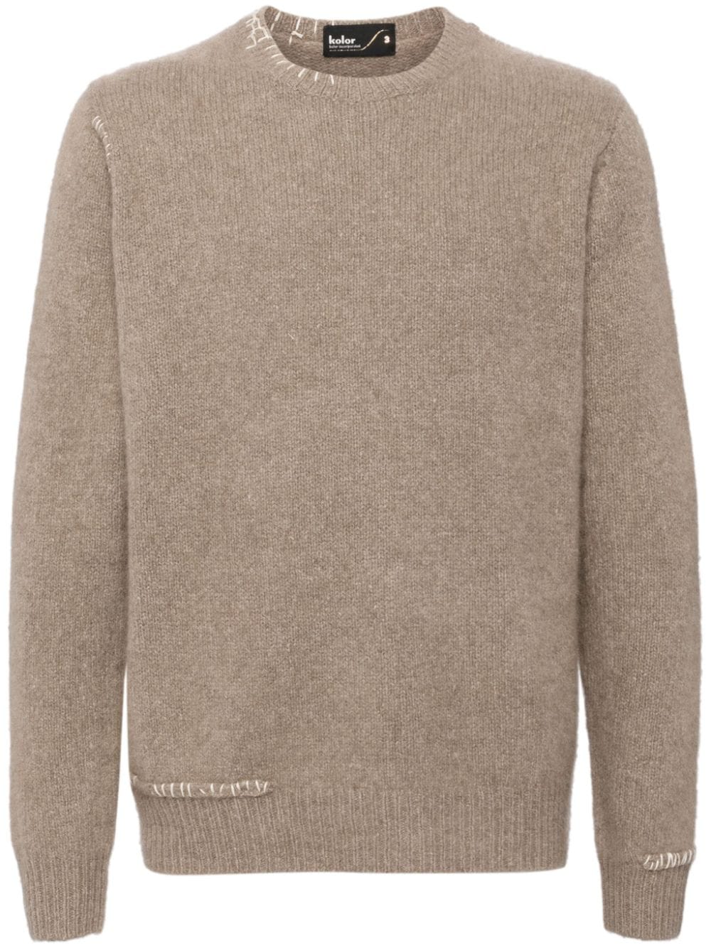 Kolor contrasting-stitching knit sweatshirt - Neutrals von Kolor