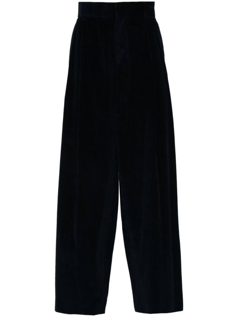 Kolor corduroy pleat-detail wide-leg trousers - Blue von Kolor