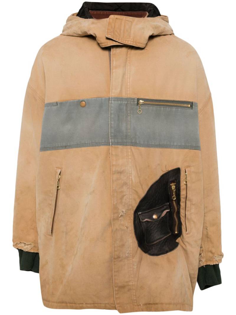 Kolor cotton hooded jacket - Neutrals von Kolor