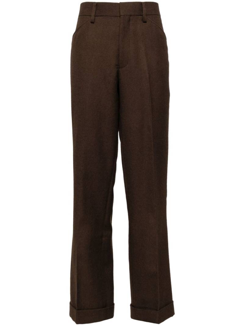 Kolor pleat-detail wool trousers - Brown von Kolor