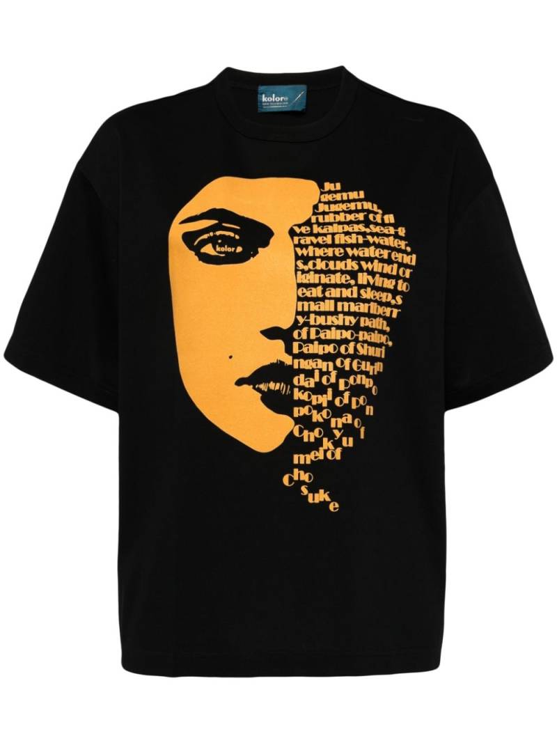 Kolor face-print T-shirt - Black von Kolor