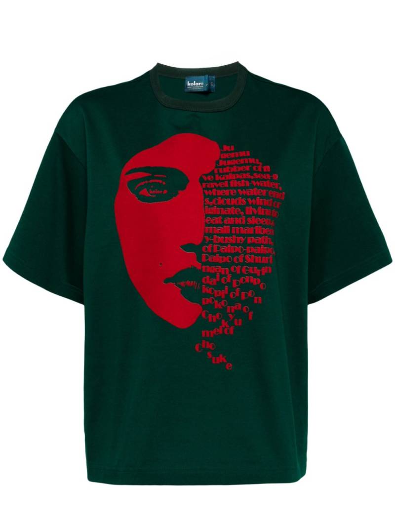 Kolor face-print T-shirt - Green von Kolor