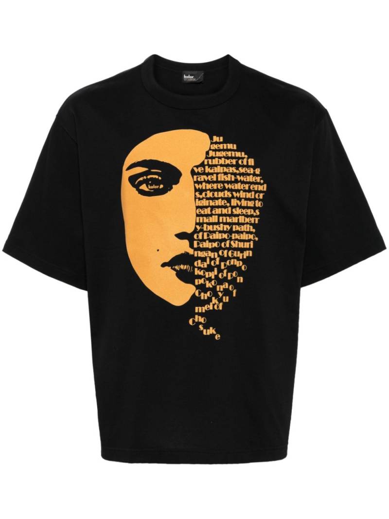 Kolor face-print cotton T-shirt - Black von Kolor