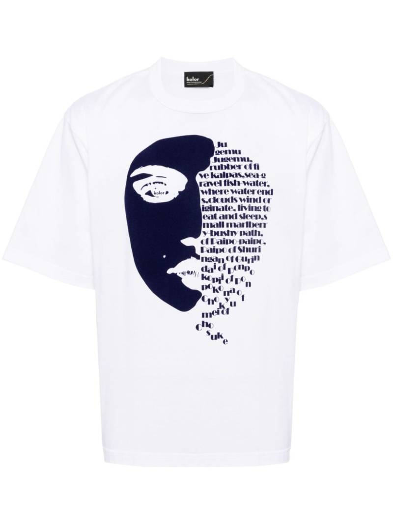 Kolor graphic-print cotton T-shirt - White von Kolor