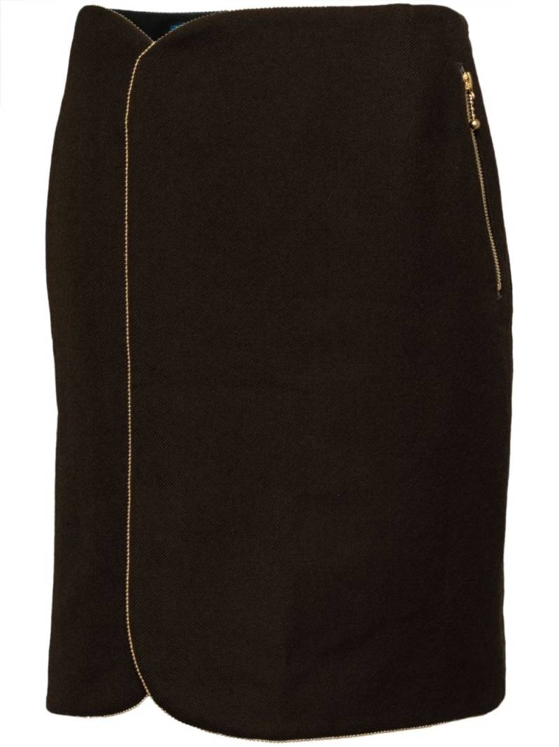 Kolor gold-tone trim wool skirt - Brown von Kolor