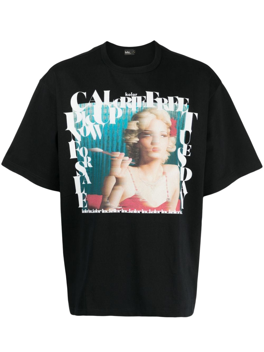 Kolor graphic-print cotton T-shirt - Black von Kolor