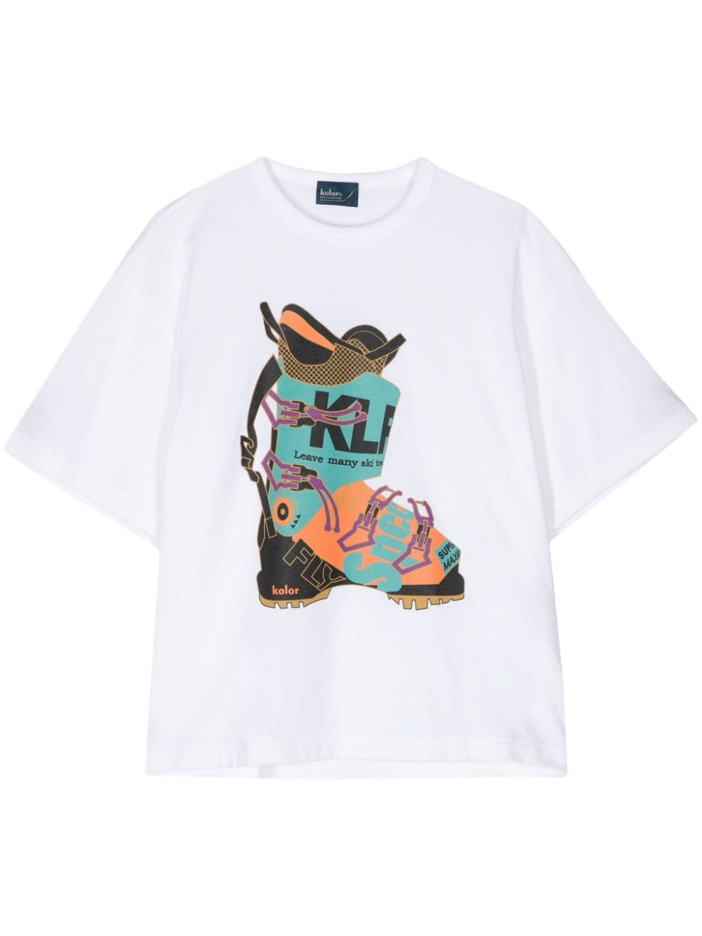 Kolor graphic-print cotton T-shirt - White von Kolor