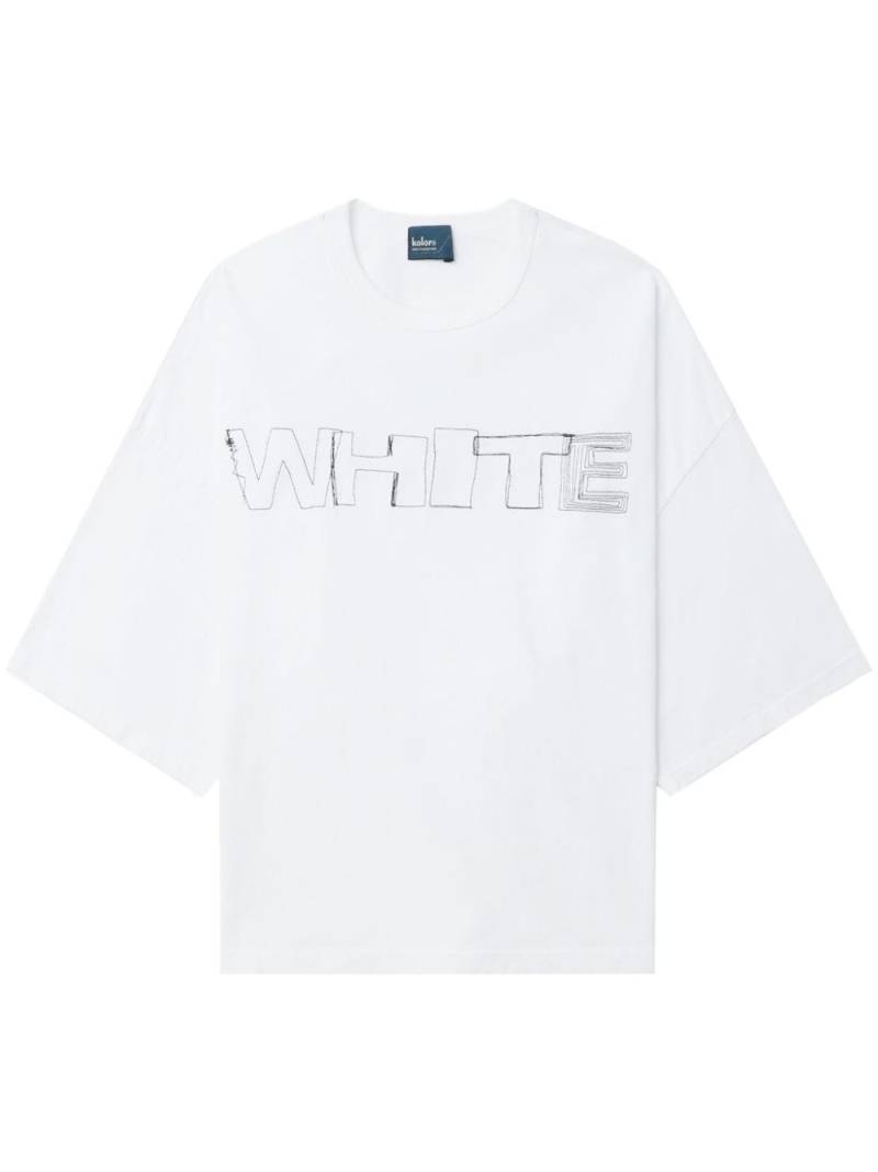 Kolor graphic-print cotton t-shirt - White von Kolor