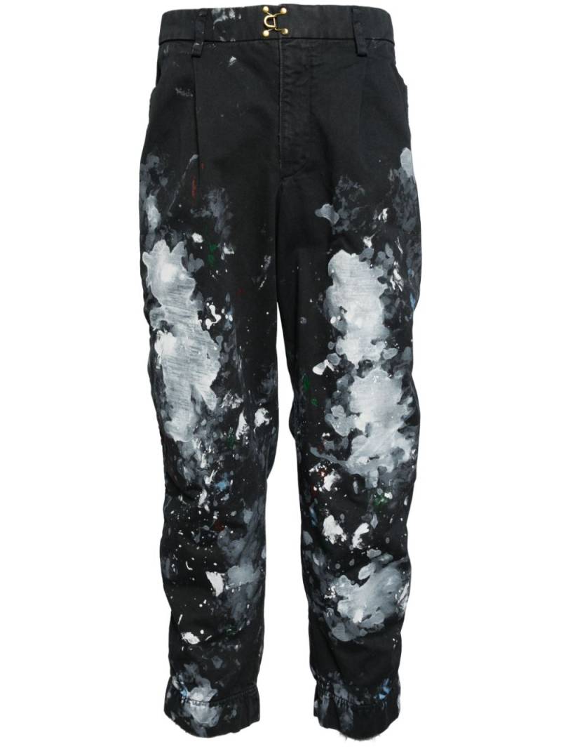 Kolor graphic-print cotton trousers - Blue von Kolor