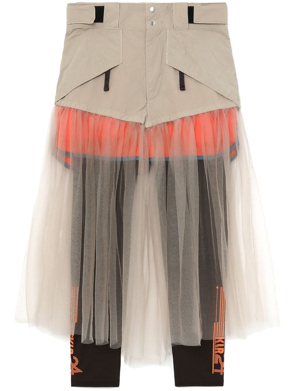 Kolor layered tulle skort - Neutrals von Kolor