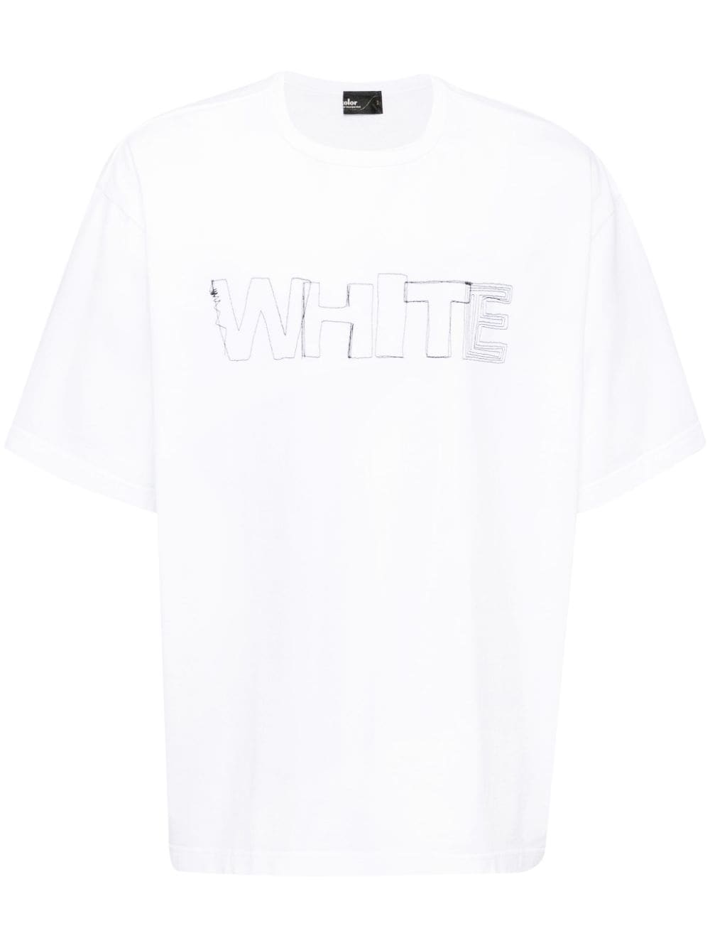 Kolor logo-embroidered cotton T-shirt - White von Kolor