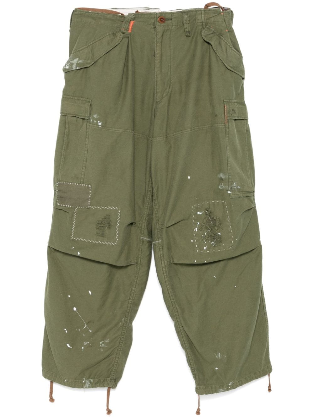 Kolor paint splatter-detail trousers - Green von Kolor