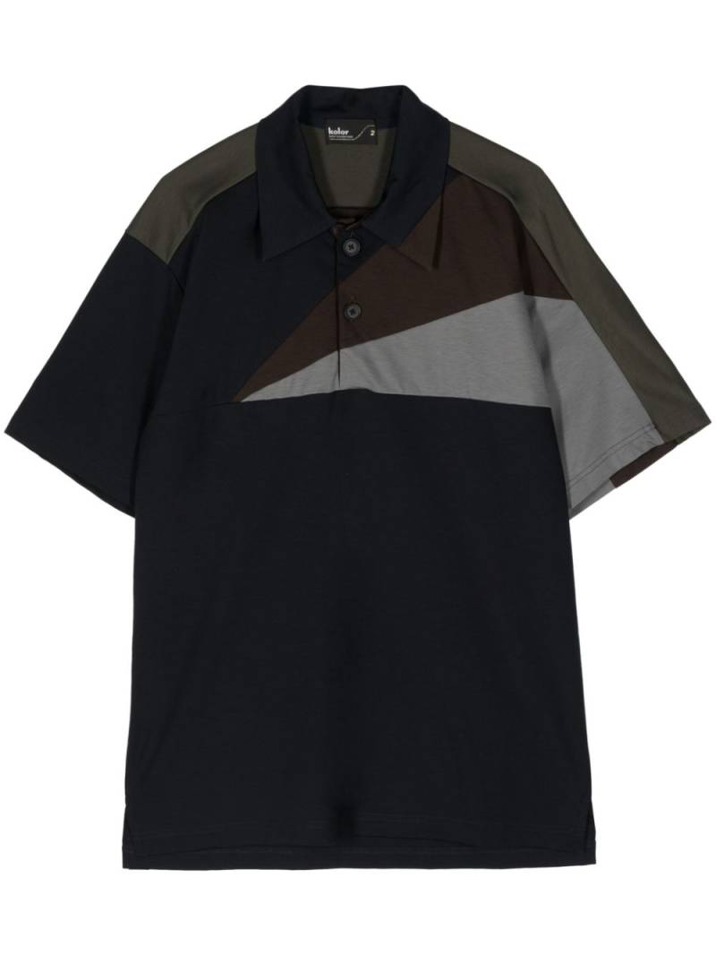 Kolor panelled colour-block polo shirt - Black von Kolor