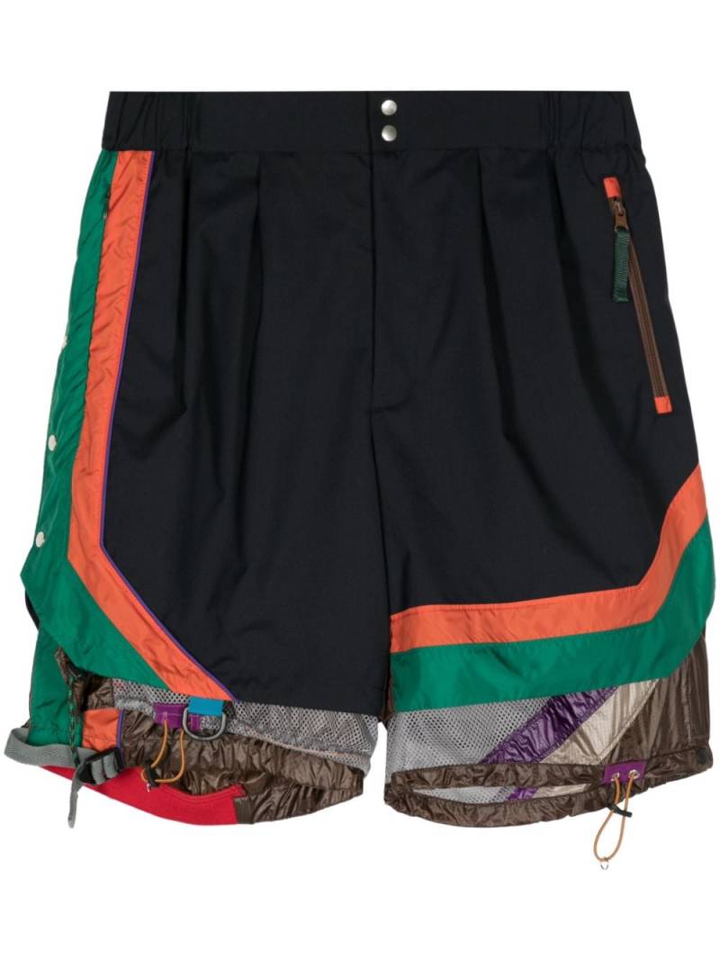 Kolor panelled colour-block shorts - Blue von Kolor