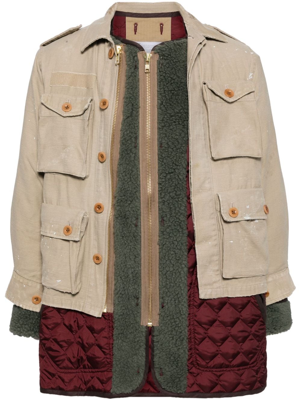 Kolor patchwork jacket - Neutrals von Kolor