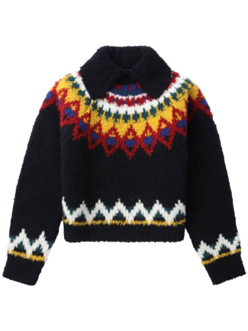 Kolor patterned intarsia-knit jumper - Black von Kolor