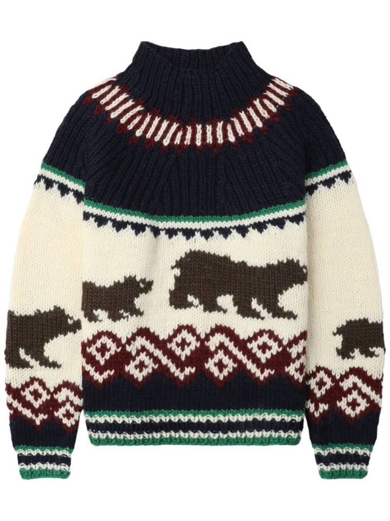 Kolor patterned intarsia-knit jumper - White von Kolor