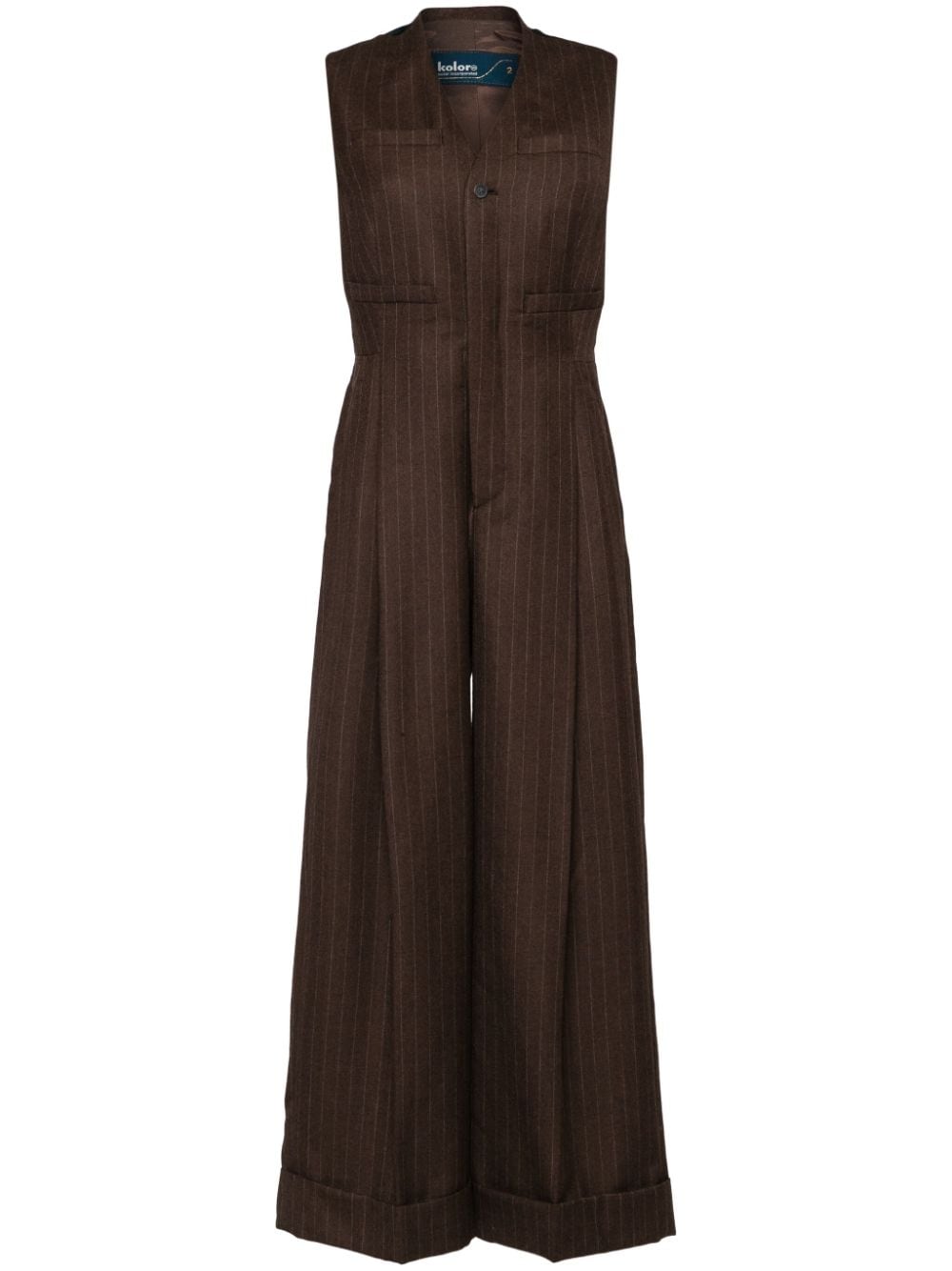 Kolor pinstripe wool jumpsuit - Brown von Kolor