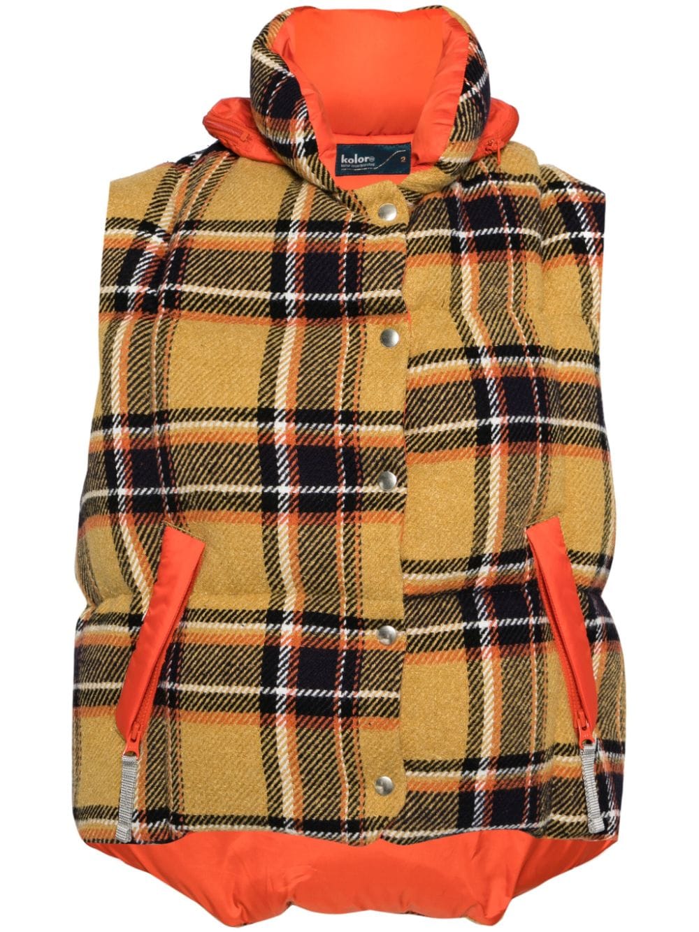 Kolor checked puffer gilet - Orange von Kolor