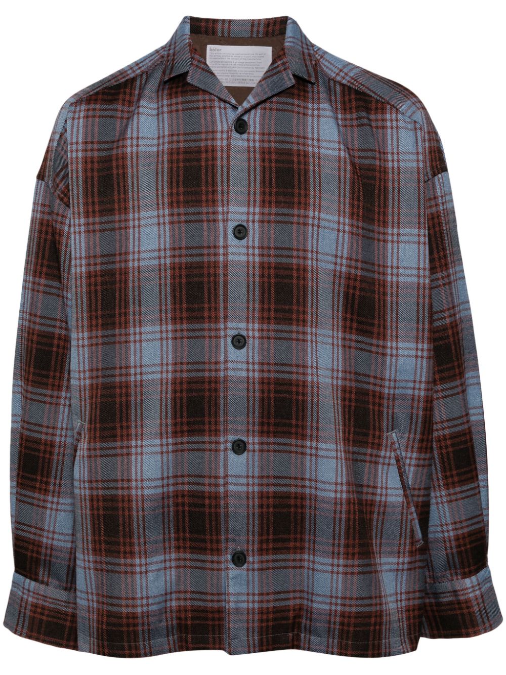 Kolor plaid-patterned shirt jacket - Blue von Kolor