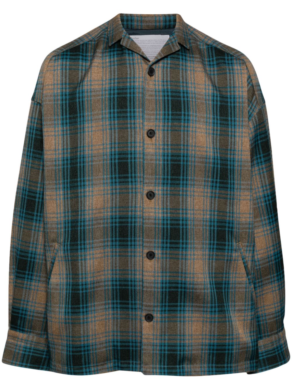 Kolor plaid-patterned shirt jacket - Blue von Kolor