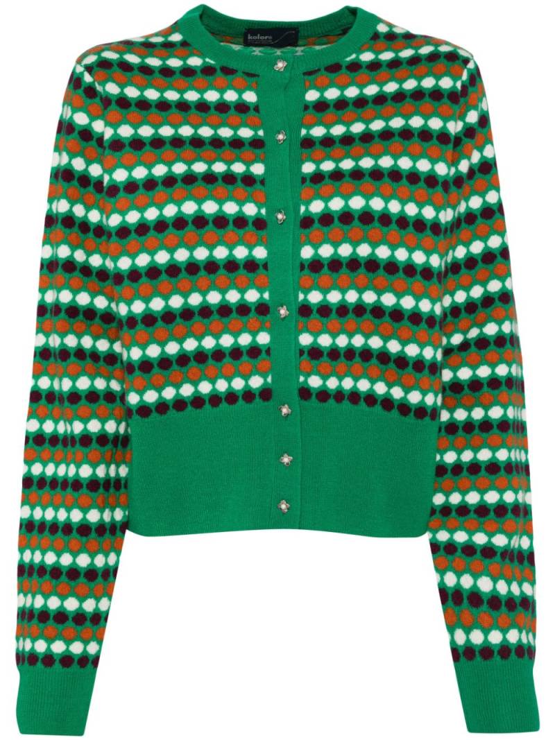 Kolor polka-dot cashmere cardigan - Green von Kolor