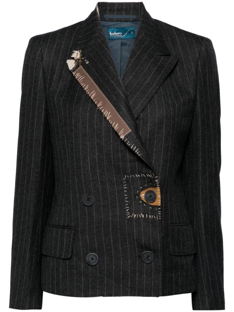 Kolor stitch-detail pinstripe blazer - Grey von Kolor