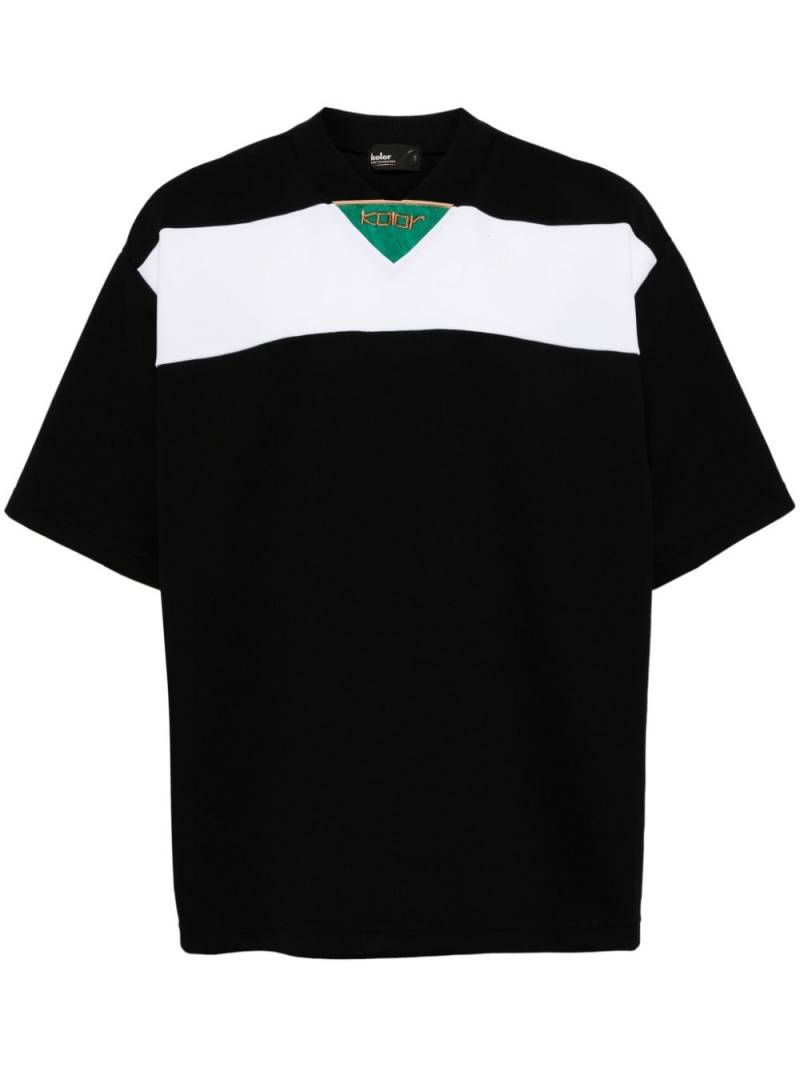 Kolor stripe-detail jersey T-shirt - Black von Kolor