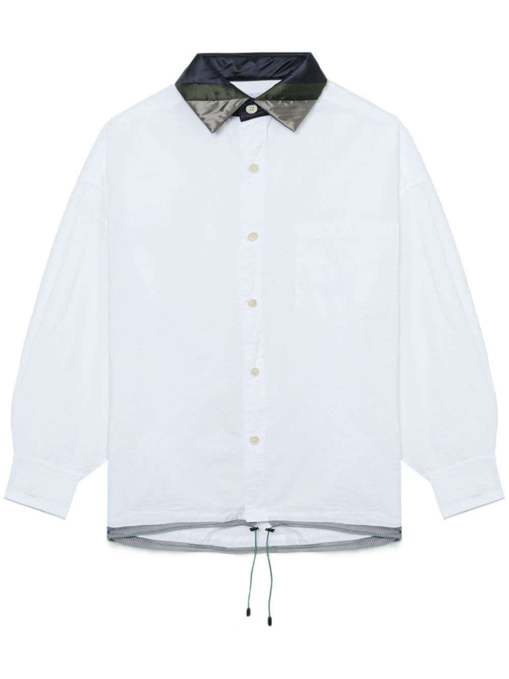 Kolor striped-collar cotton shirt - White von Kolor