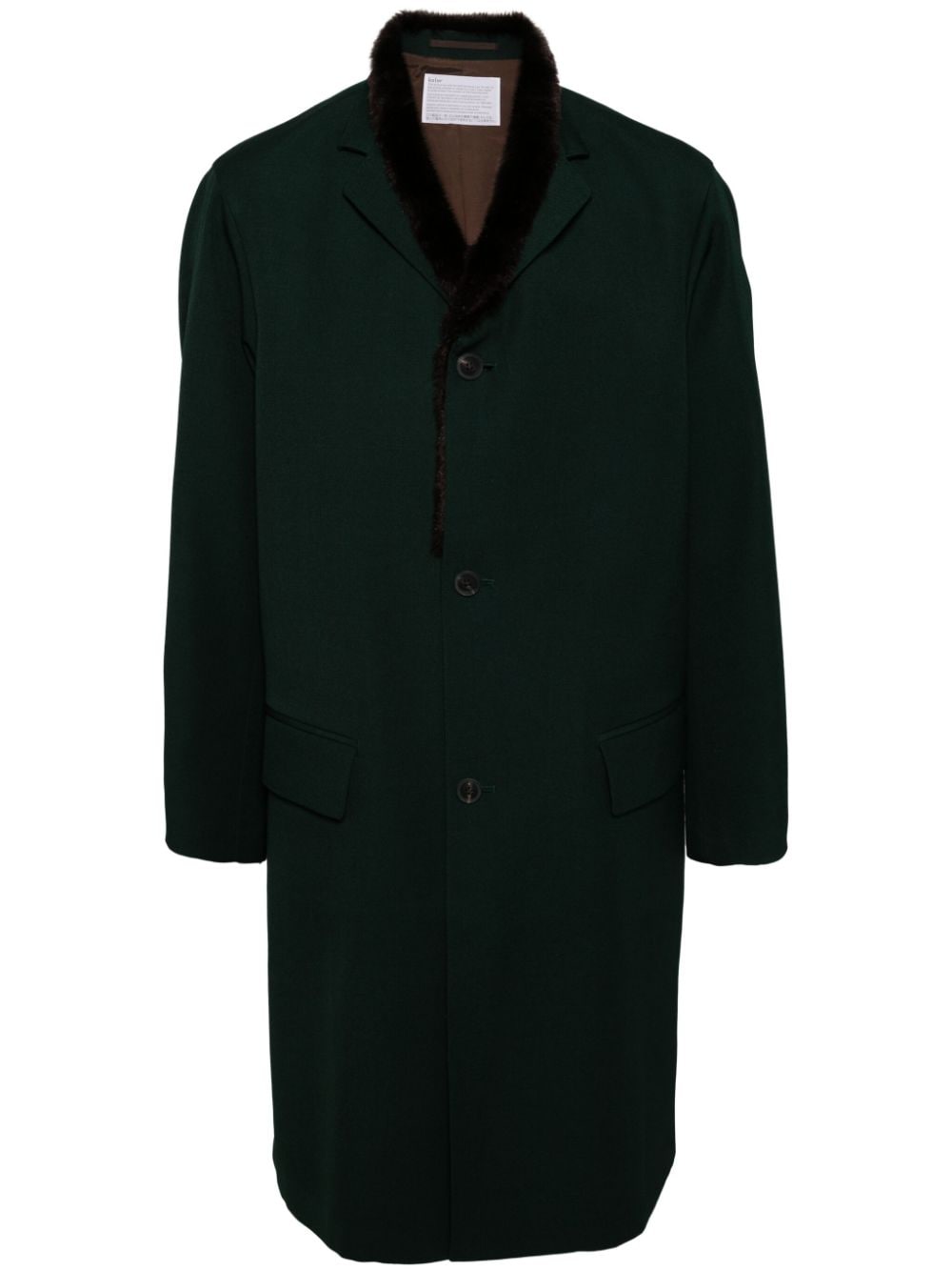 Kolor wool single-breasted coat - Green