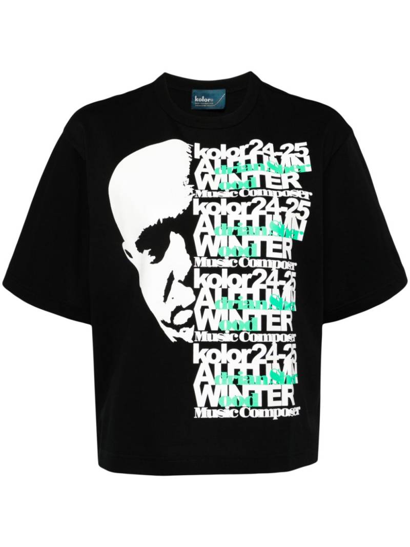 Kolor x On-U Sound face-print T-shirt - Black von Kolor