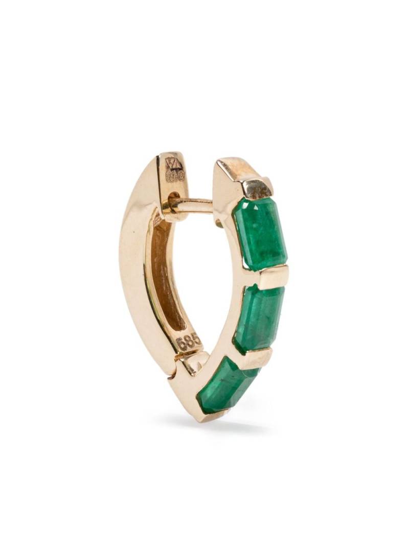 Kolours 14kt yellow gold Creo emerald single earring von Kolours