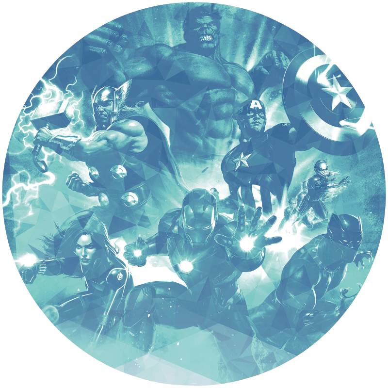 Komar Fototapete »Vlies selbstklebend - Avengers Blue Power - Grösse 125 x 125 cm«, bedruckt, Kinderzimmer von Komar