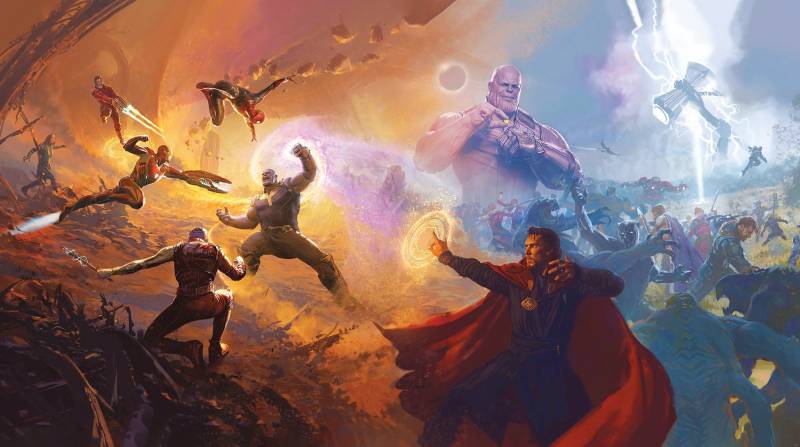 Komar Vliestapete »Avengers Epic Battles Two Worlds«, 500x280 cm (Breite x Höhe) von Komar