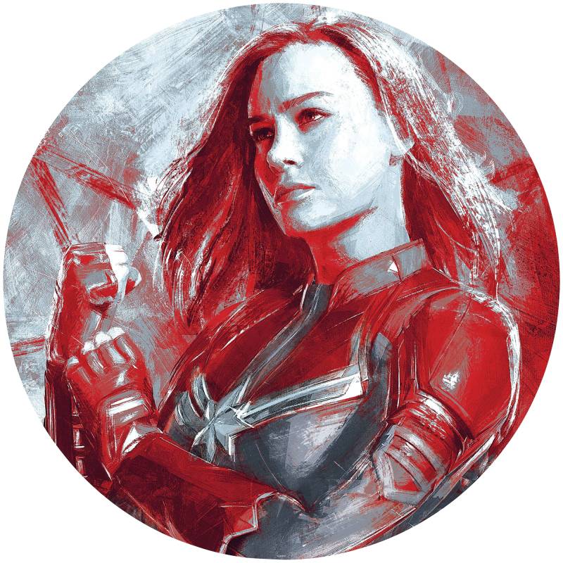 Komar Fototapete »Avengers Painting Captain Marvel«, 125x125 cm (Breite x Höhe), rund und selbstklebend von Komar