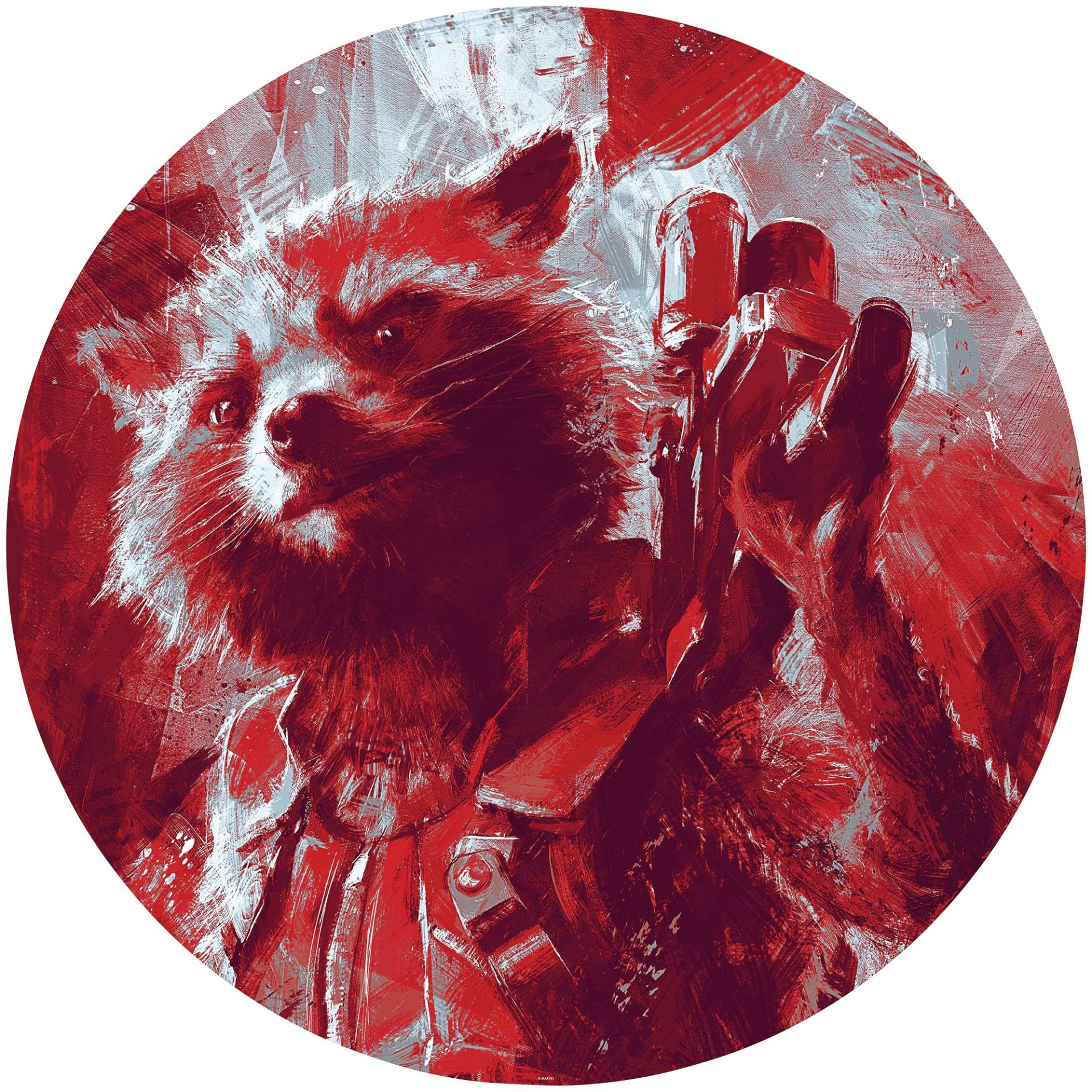 Komar Fototapete »Avengers Painting Rocket Raccoon«, 125x125 cm (Breite x Höhe), rund und selbstklebend von Komar