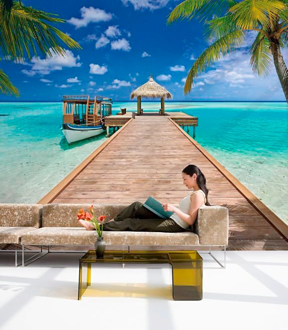 Komar Fototapete »Beach Resort«, 368x254 cm (Breite x Höhe), inklusive Kleister von Komar