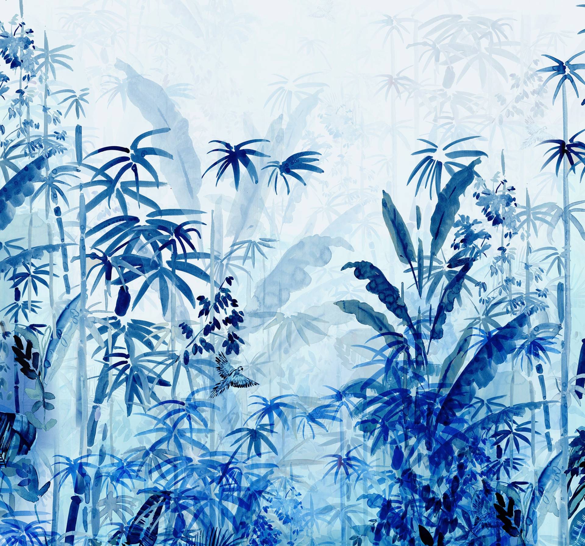 Komar Vliestapete »Digitaldruck Vlies - Blue Jungle - Grösse 300 x 280 cm«, bedruckt, Wohnzimmer, Schlafzimmer von Komar