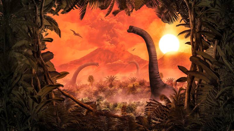 Komar Vliestapete »Brachiosaurus Panorama«, 500x280 cm (Breite x Höhe) von Komar