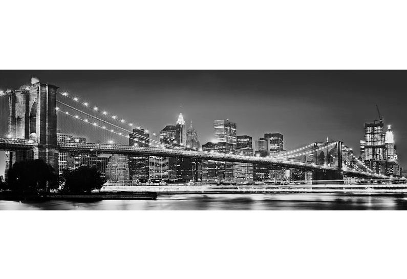 Komar Fototapete »Brooklyn Bridge - Grösse 368 x 127 cm«, bedruckt, Wohnzimmer, Schlafzimmer von Komar