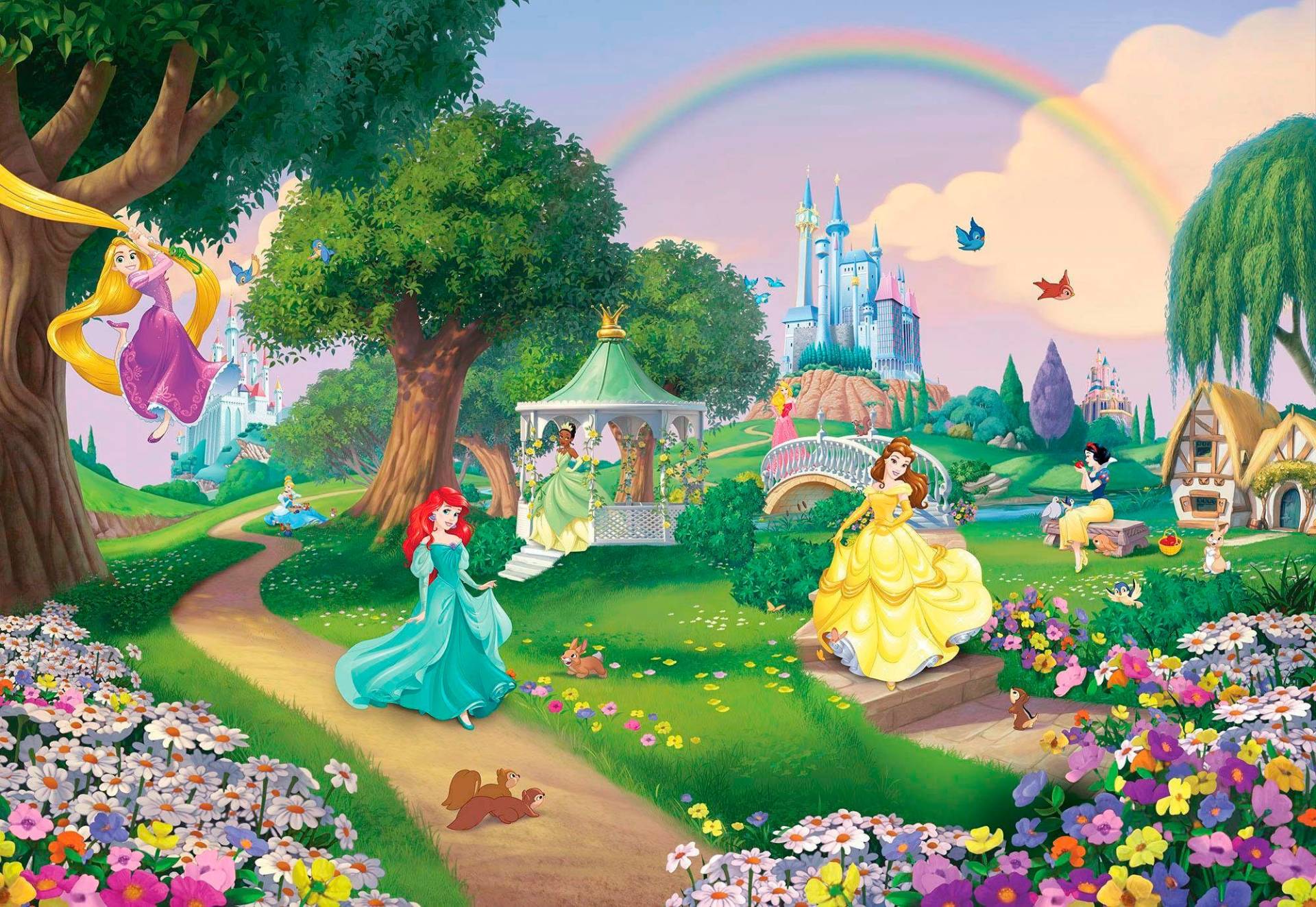 Komar Fototapete »Disney Princess Rainbow - Grösse 368 x 254 cm«, bedruckt, Kinderzimmer von Komar