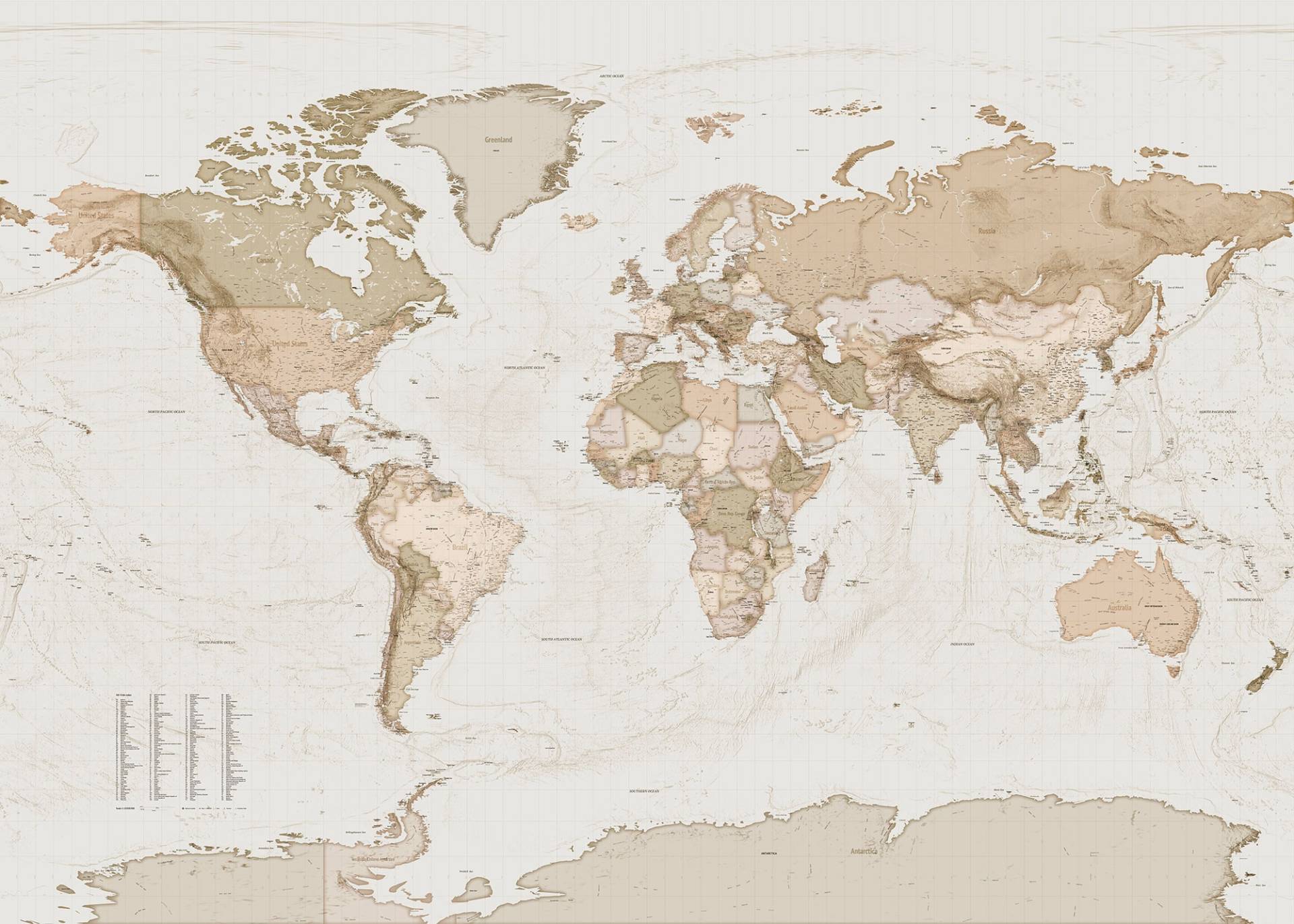 Komar Vliestapete »Earth Map«, 350x250 cm (Breite x Höhe) von Komar